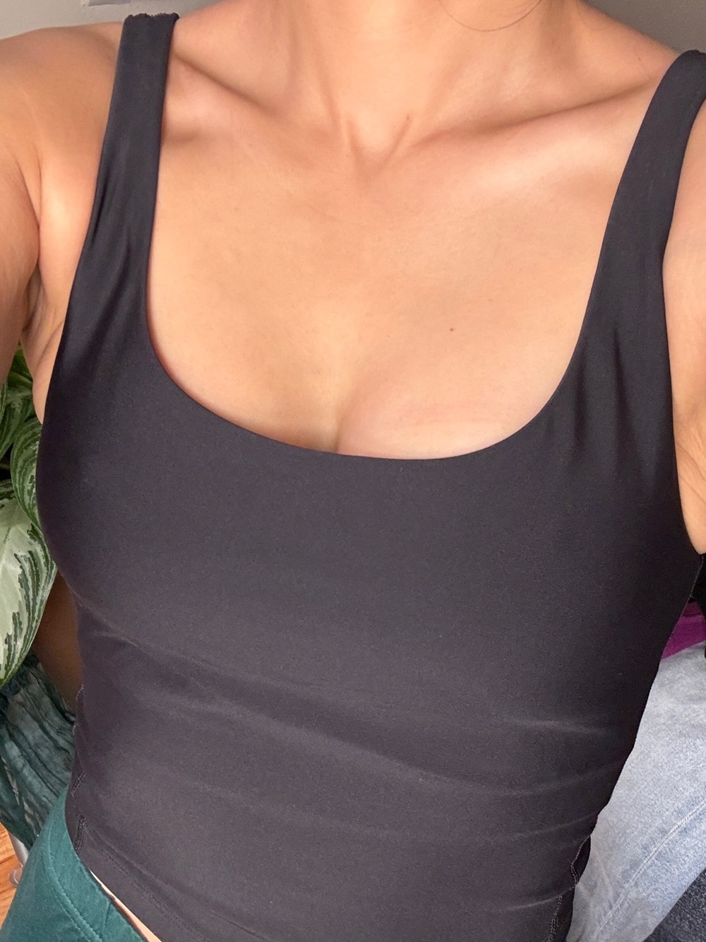 Old Navy Powersoft Black longline sports bra removable pads